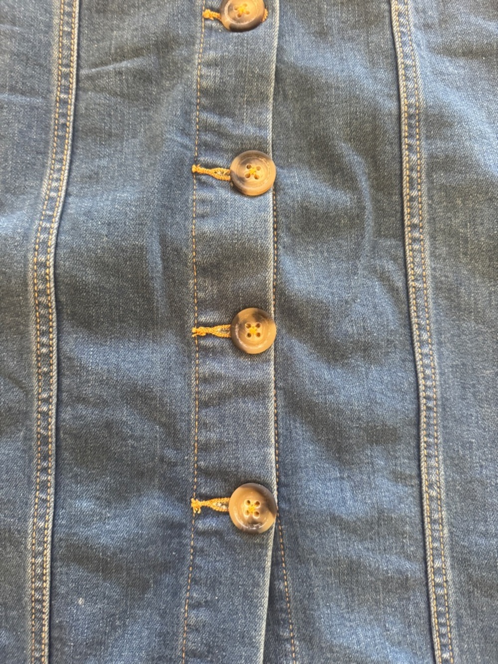Anthropologie Pilcro and the Letterpress Denim Button-Front Midi Pencil Skirt - Picture 4 of 11